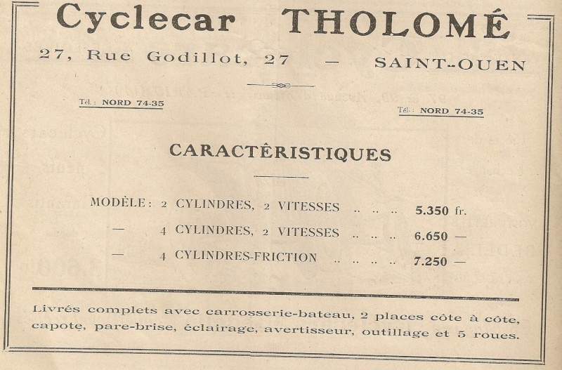 THOLOME Tholomé cyclecar Tholom12