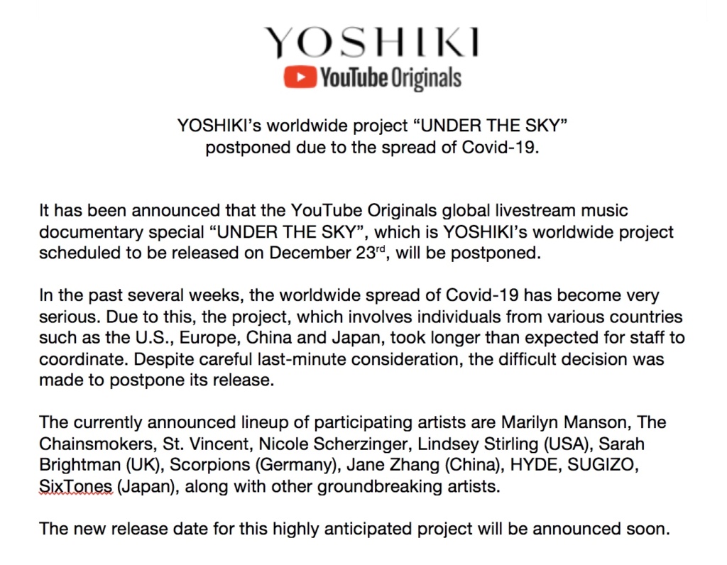Yoshiki : Under the Sky 20201210