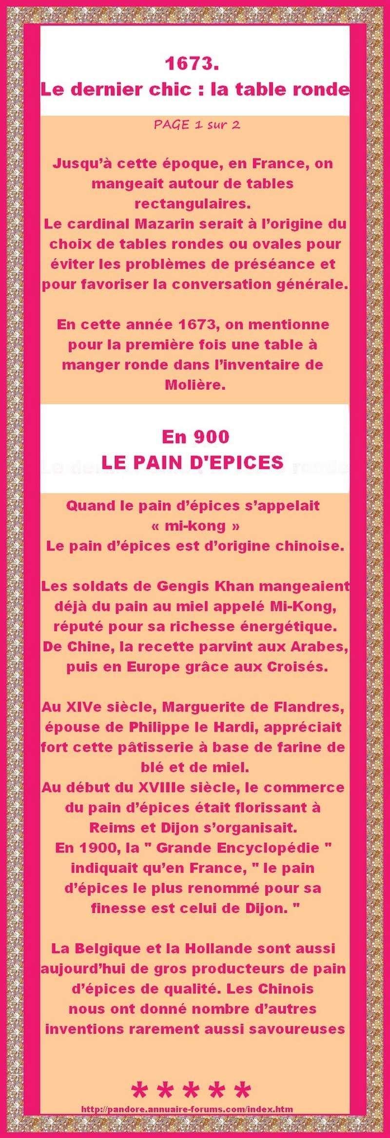 TABLE RONDE ET PAIN D'EPICES 568