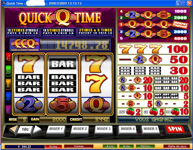 Gain sur casino Riva  slot Quick time 3000 piéces !! Quickt10