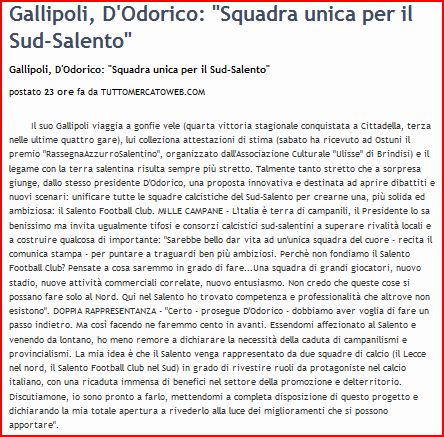 D'ODORICO: TRASFORMIAMO IL GALLIPOLI NEL SALENTO FC SUD SALENTO! 9999ca10