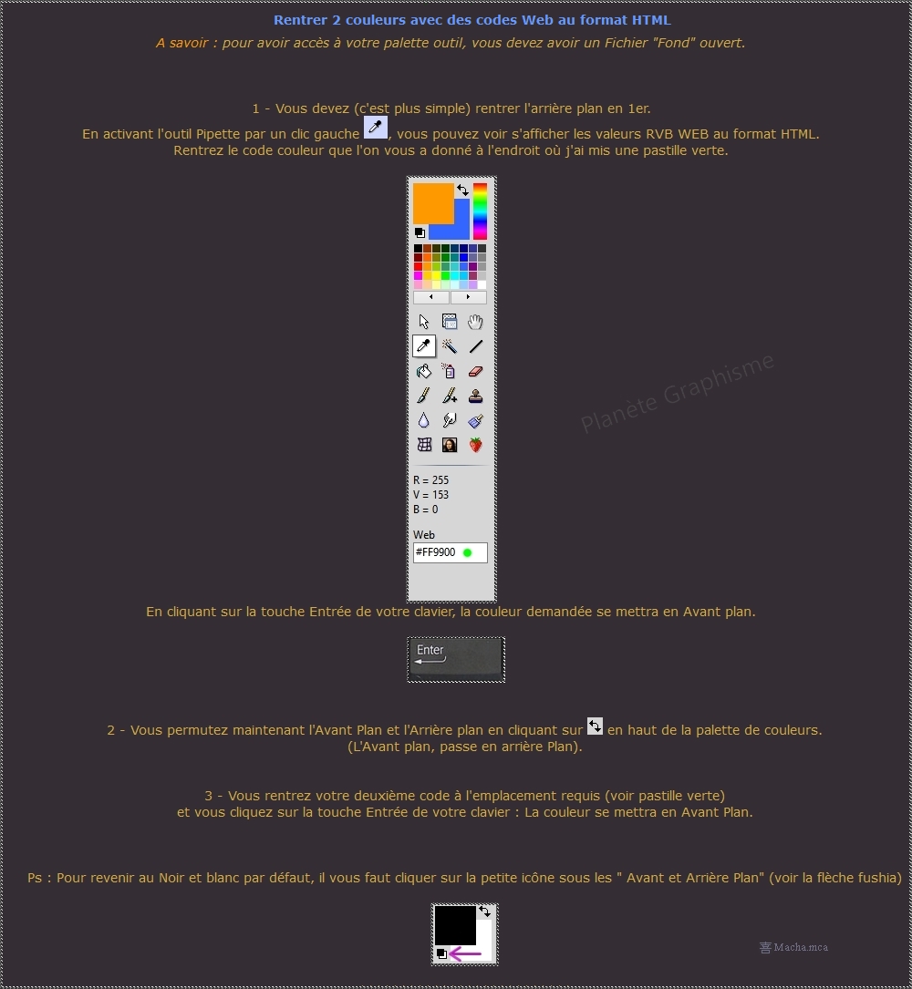Rentrer 2 couleurs avec des codes Web au format HTML avec Photofiltre Couleu11