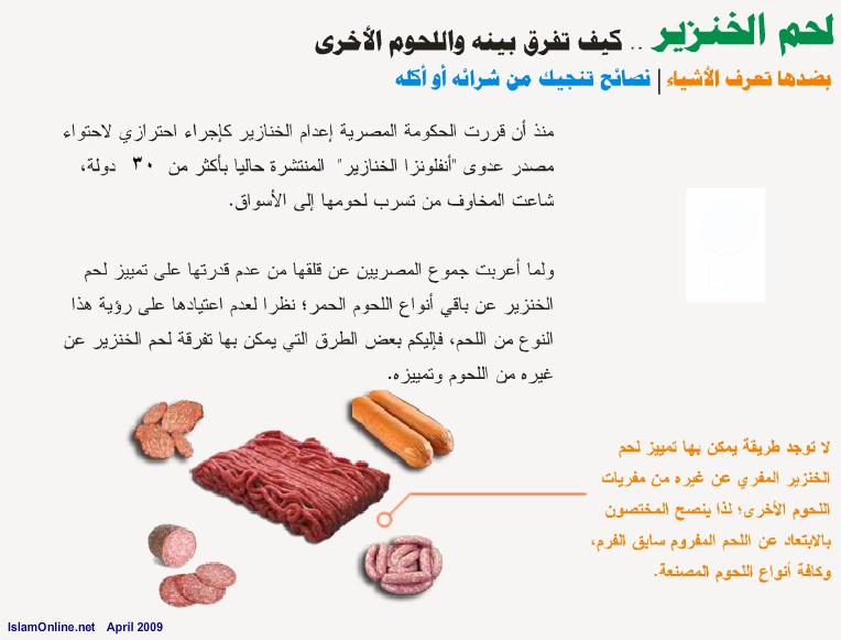 كيف تفرق بين لحم الخنزير واللحوم الاخرى عند الشراء او الاكل 410