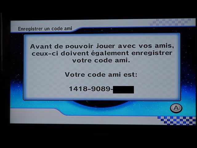 Trouver son code Mario Kart - Enregistrer un code ami. Mario_20