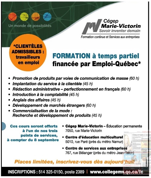 Formation partielle financée par Emploi Québec Partie10