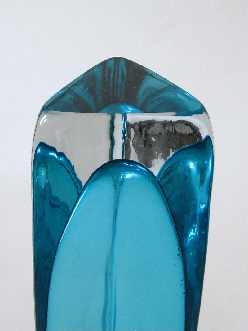 Tall Cased Teal Blue Triangular Vases (ID= Gunnar Ander for Lindshammar) Img_0716