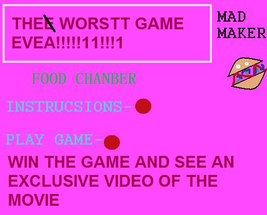 Food chamber: the worst game ever Menu10