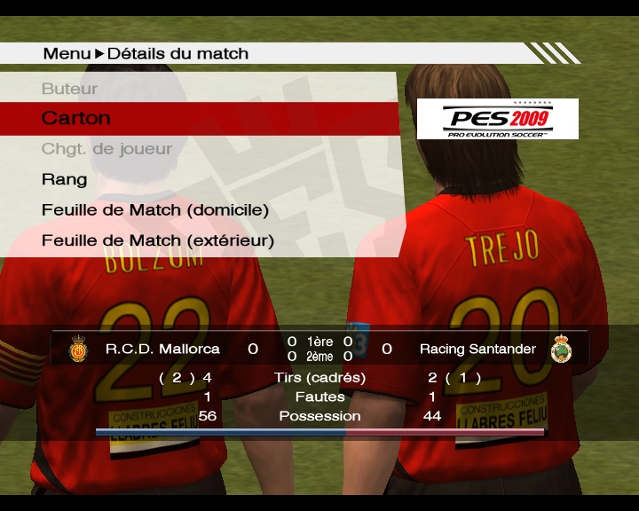 9ème Journée. [ > Résultats <] Pes20091