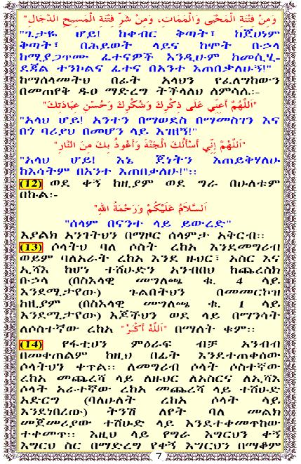 Description of The Prophets Prayer In Brief (Amharic) 713