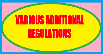 VARIOUS ADDITIONAL REGULATIONS Ocia1215
