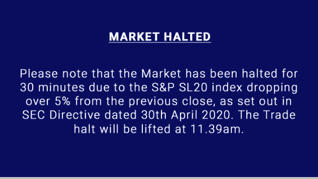 Sri Lanka Stock market halted within 10 minutes of trading! Scree100