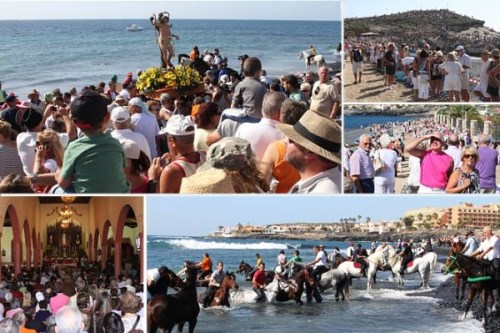 San Sebastian blessing of goats, sheep and horses in the sea in La Caleta Romeri14