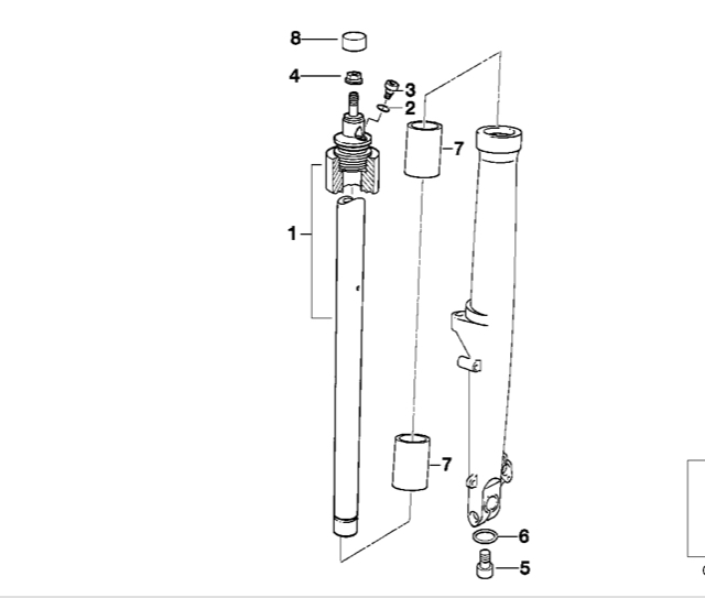 Fourche R1100RT très dure 81631010