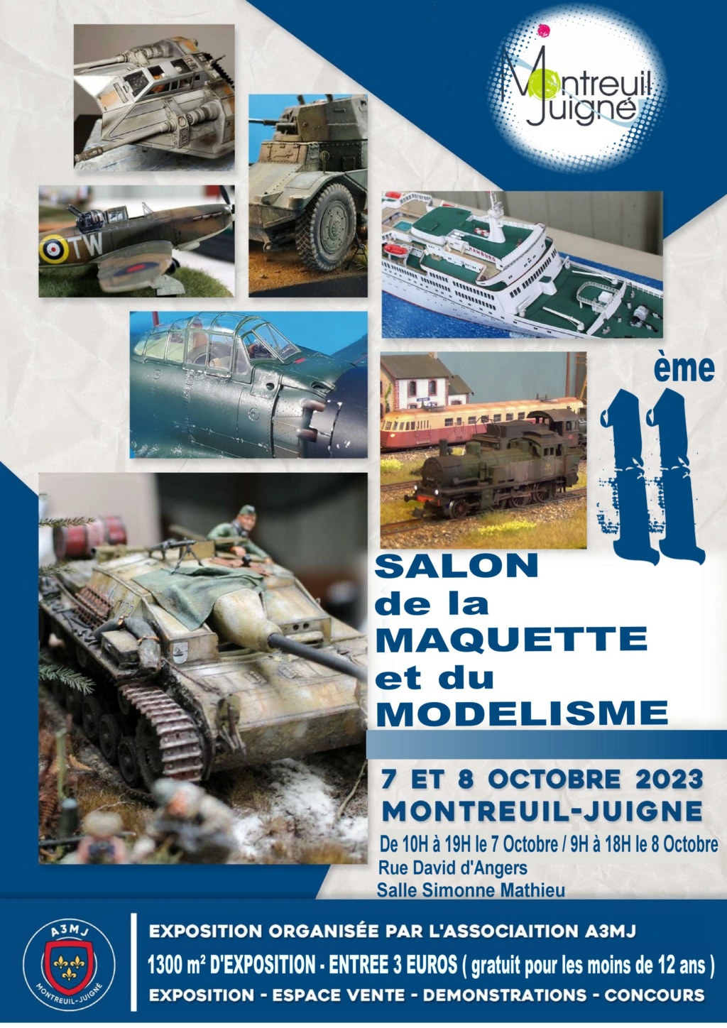 MONTREUIL-JUIGNE (49 MAINE ET LOIRE ) 11 eme salon de la maquette et du modelisme les 7 & 8 octobre 2023 ... Affich16