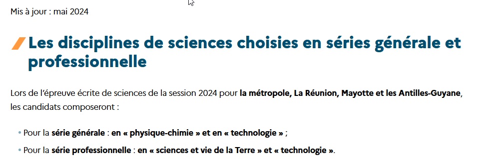 Matières du DNB de sciences 2024 Svttec10