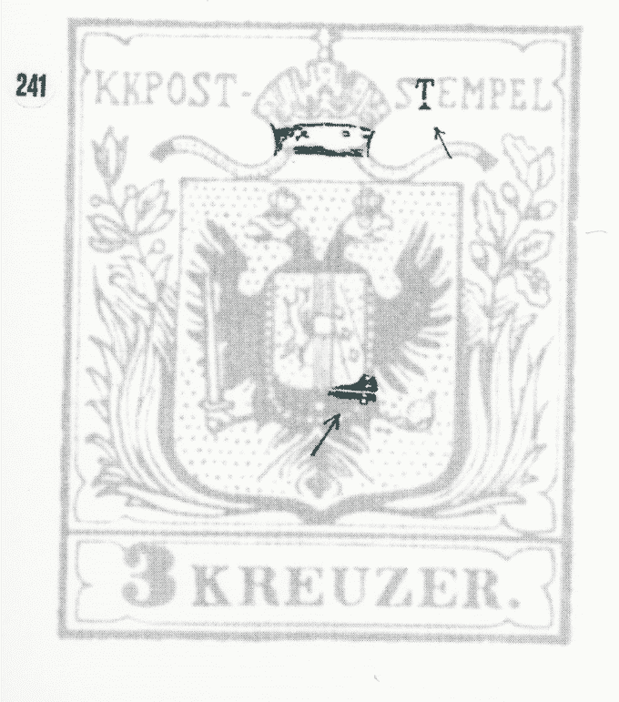 3 Kreuzer Type Ia1, Platte 1 Plf24110