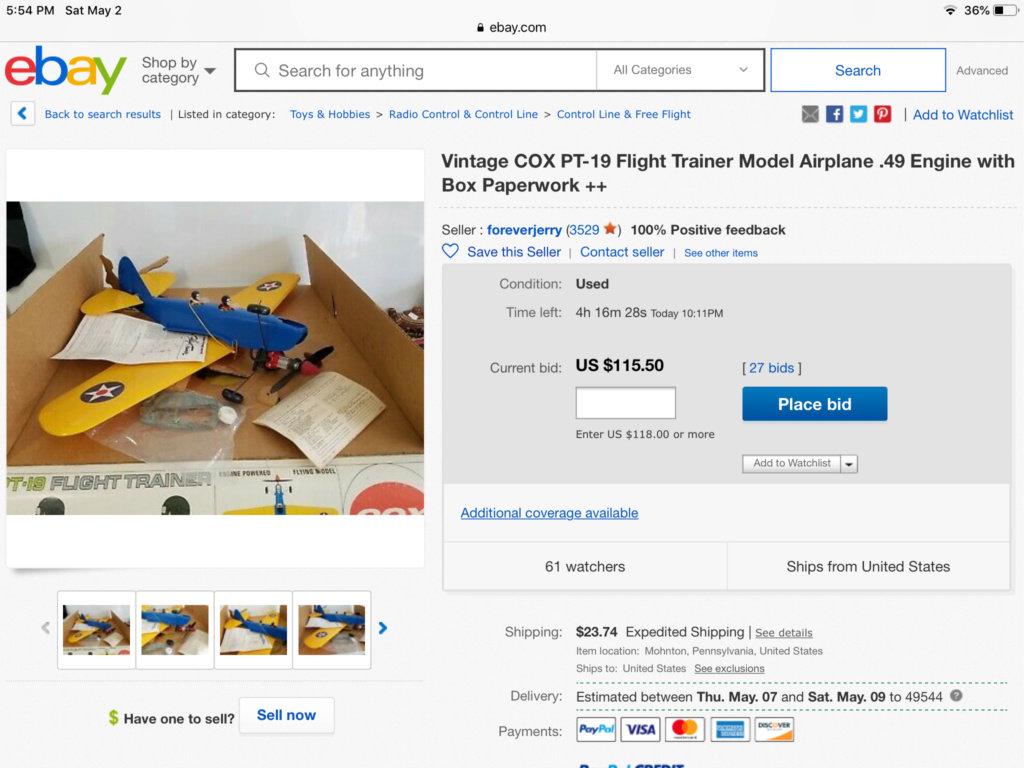 COX PT-19 Flight Trainer - eBay Listing (Looks New w/Box!) 1788bb10