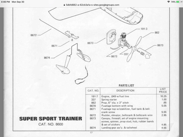 Wanted: Firewall & tank for Super Sport Trainer PLUS Landing Gear 2ba55d10