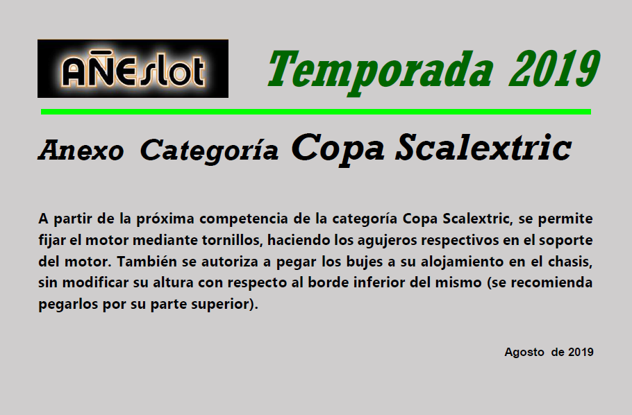 Temporada 2019 // Anexo Categoría COPA SCALEXTRIC Pagina28