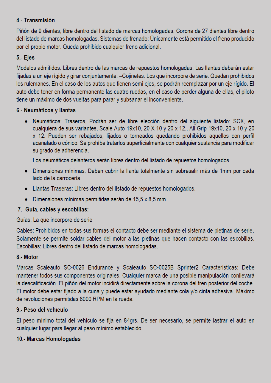 Temporada 2020 // Reglamento COPA SCX Pagina92