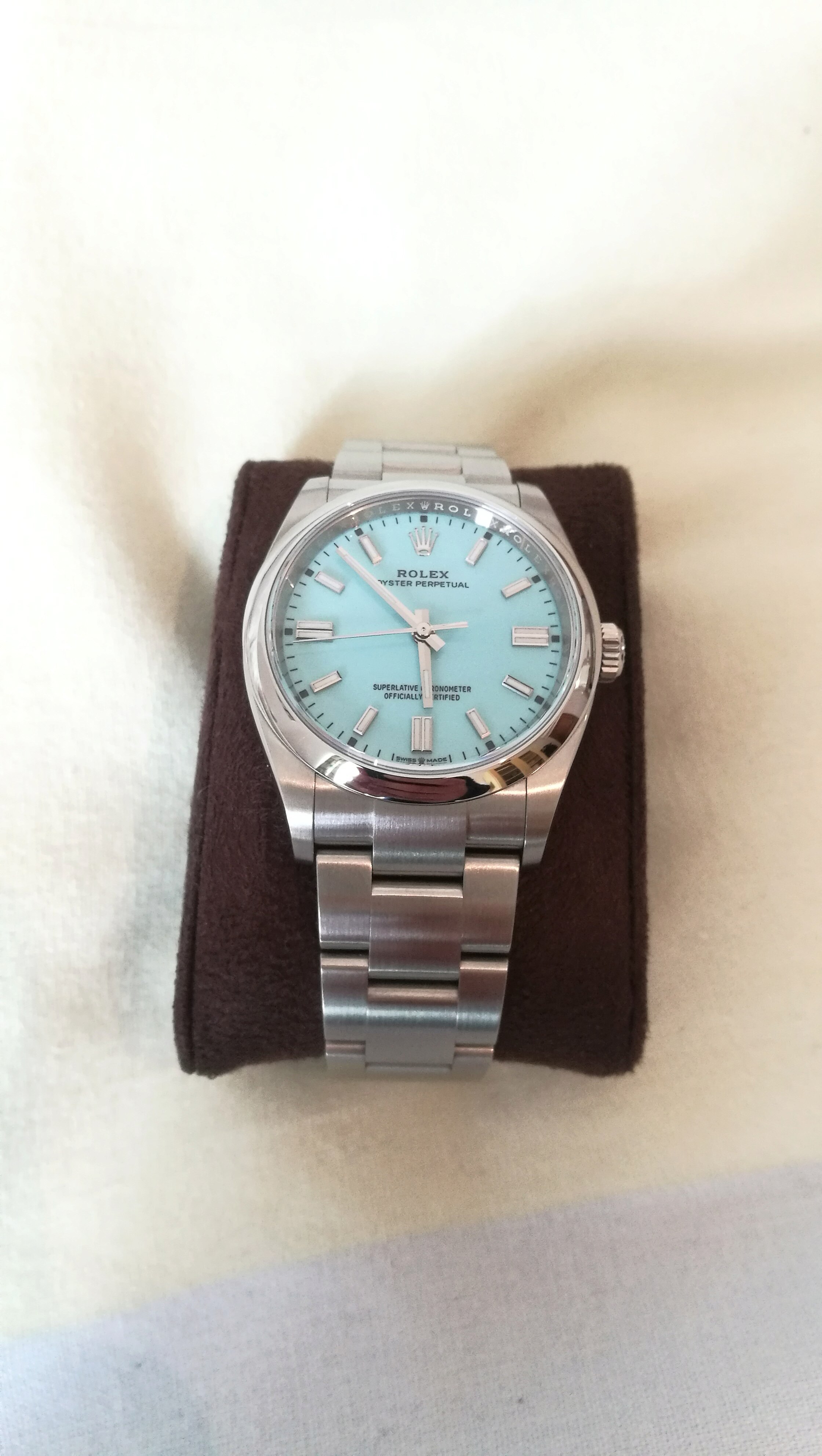 [Baisse de prix][Vends] Rolex Oyster Perpetual cadran Tiffany Bleu Turquoise Img_2087