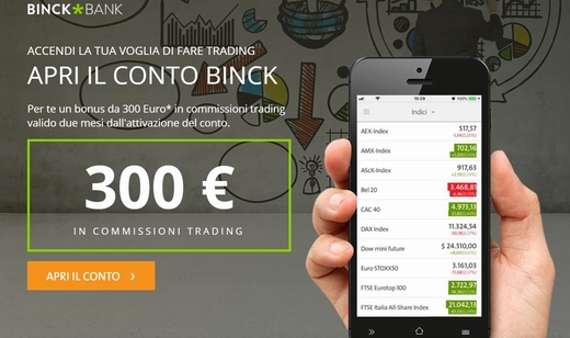 BINCK regala 300 € in commissioni trading [promozione prorogata fino al 31/10/2020] Cattur24