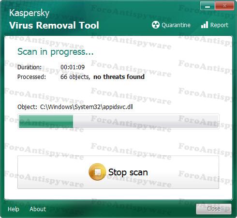 Manual de Kaspersky Virus Removal Tool. 1020