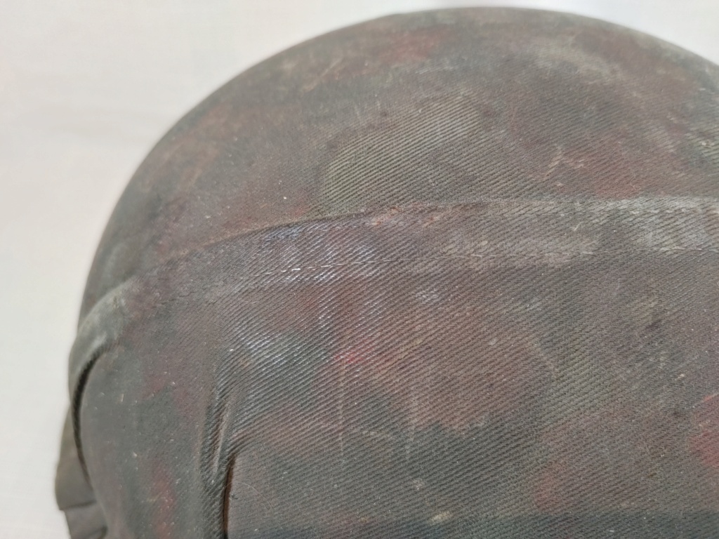 M1 helmet.  Possible Canadian, looking for help with mystery cover 20231021