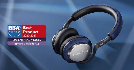 Bowers & Wilkins PX5 - EISA Awarded On-Ear Active Noise Cancelling Wireless Headphones Px5eis10
