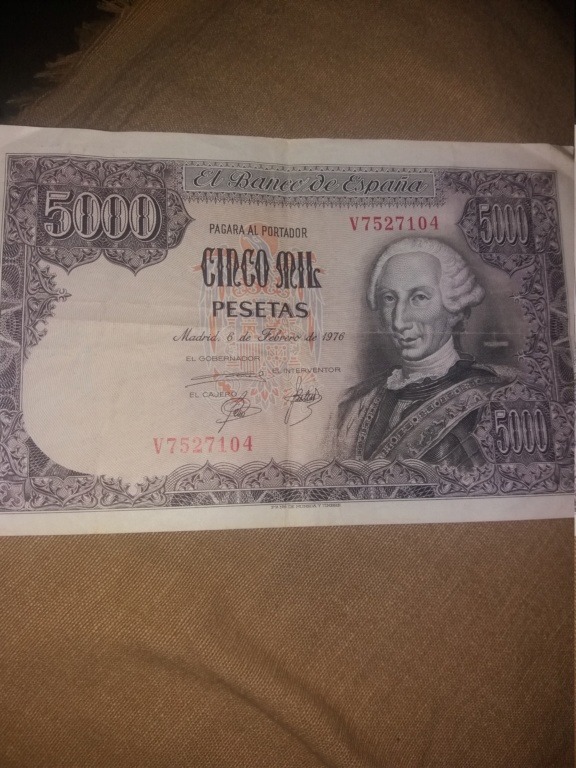 2 billetes de 5000 pesetas 1976 15513010