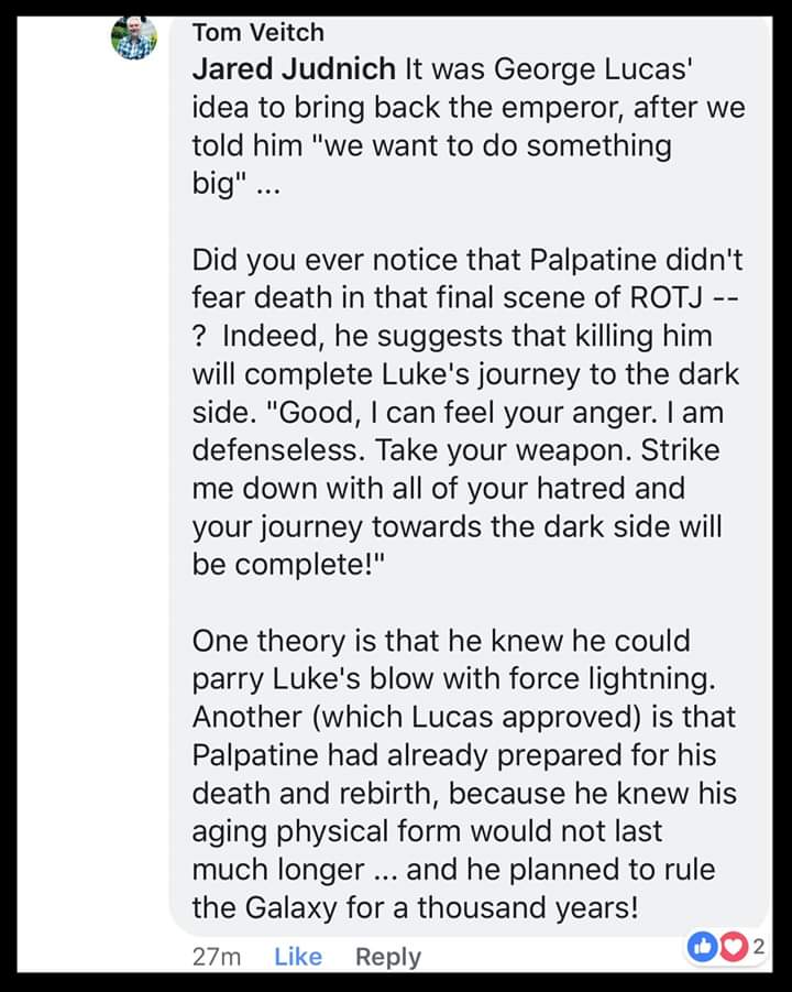 George Lucas confirms that Palpatine wanted to possess Luke Skywalker's body during Return of The Jedi  Fb_img10