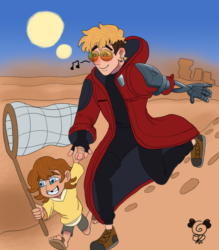 Vash and Tonis going on a bug hunt