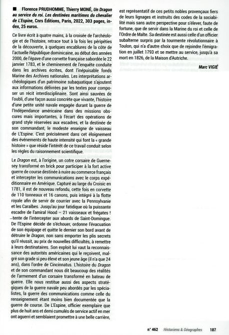  Le Dragon de L'Espine : du cotre corsaire de Guernesey à la corvette royale française 1779-1783. - Page 27 Histor11