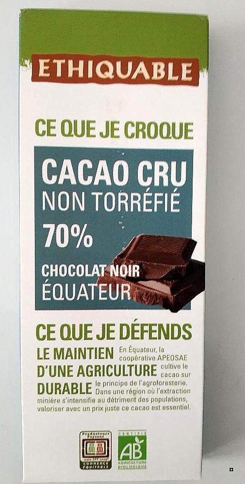 Pour les vrais amateurs de chocolat noir Choko110