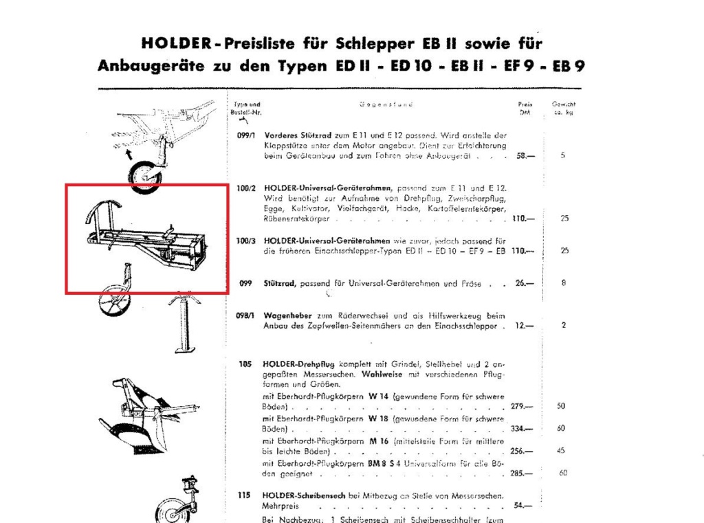 recherche attelage et brabant pour holder e 12 Holder71