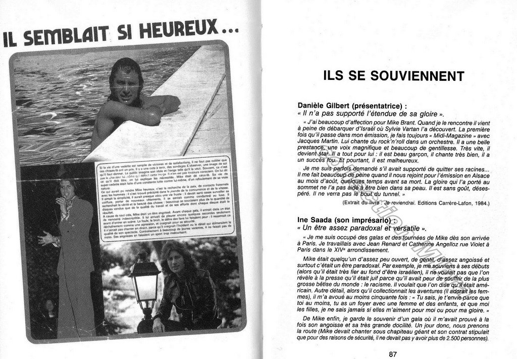  Mike Brant : Le Prix de la gloire - 1989 - Fabienne Roche Scan0011
