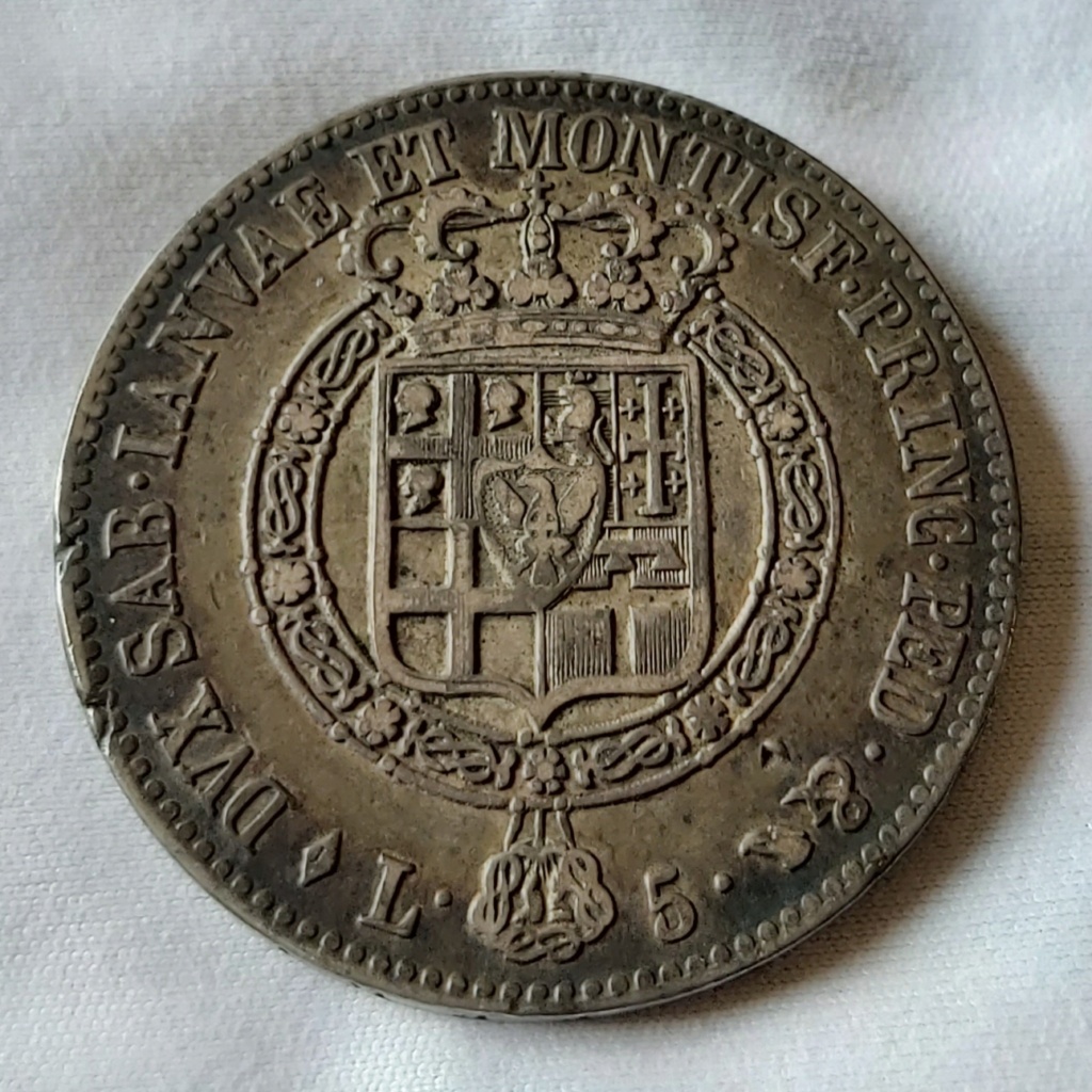 Reino de Cerdeña. 5 lire de Vittorio Emanuele I. 1820. Torino.  20220310