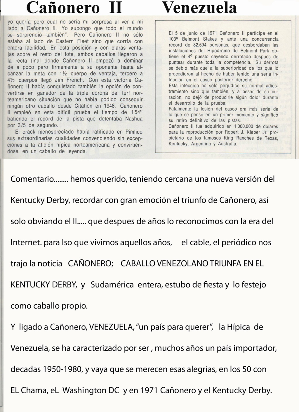 Kentucky - 1971 - 50  años de CAÑONERO y su KENTUCKY DERBY Cazone12
