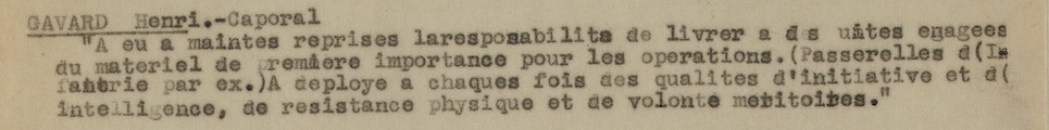 Caporal chef Henri GAVARD, 13e Bataillon du Génie 19450411