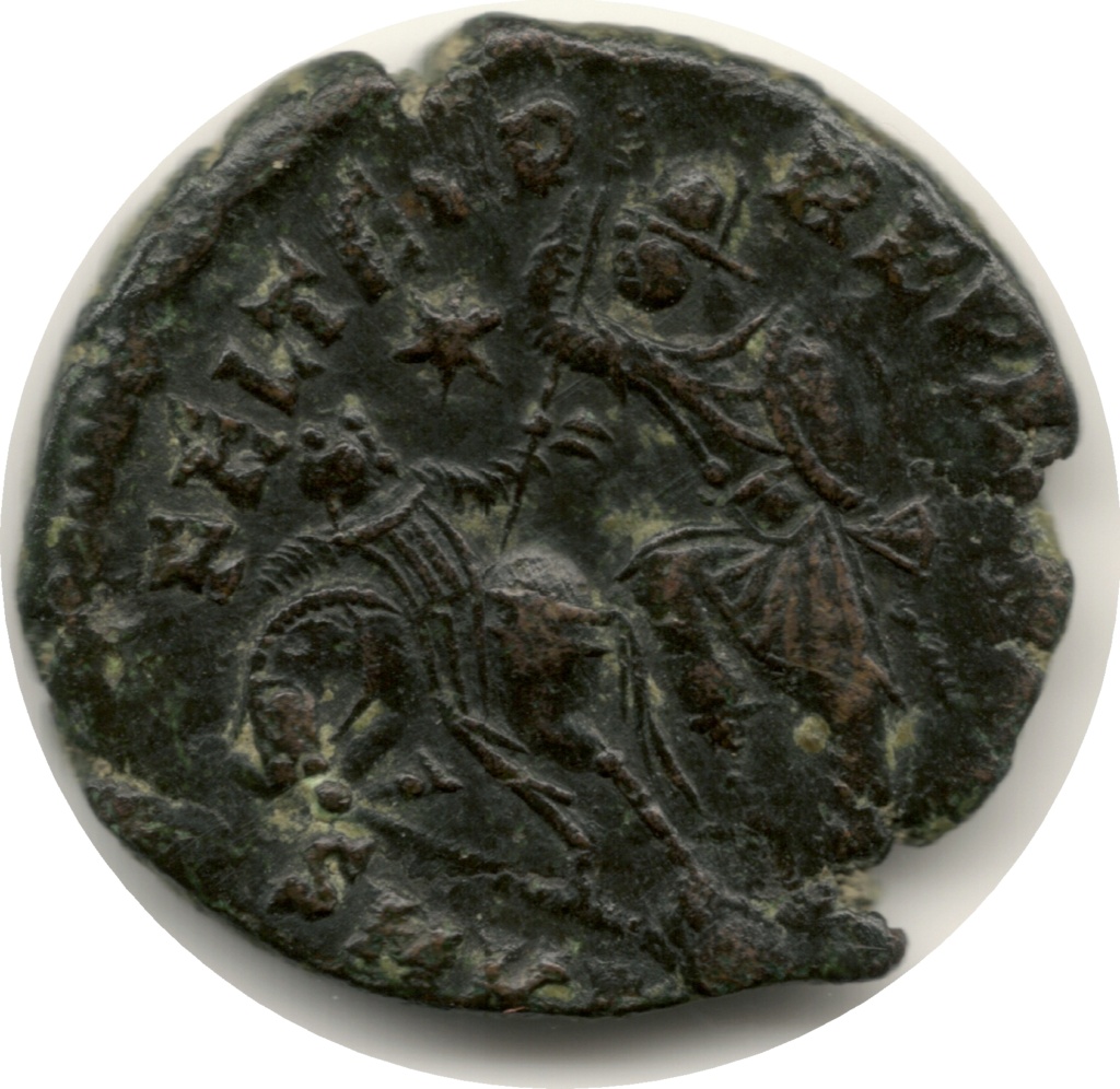 AE3 de Juliano II. FEL TEMP REPARATIO. Soldado romano alanceando a jinete caido. Cyzicus. 1r_1_a10