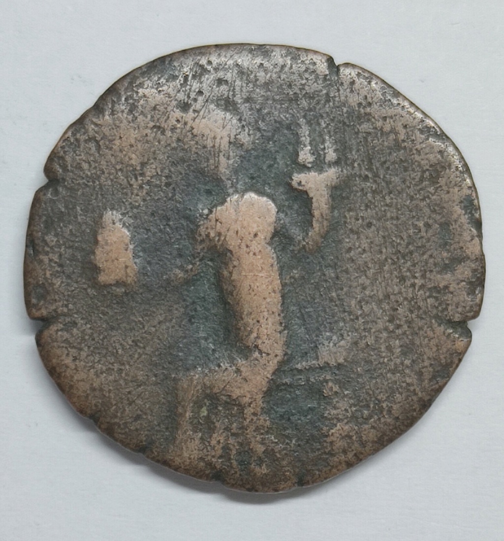 Semis de Irippo. Figura femenina, sentada, a la izq., Siglo I a.C. (época de Augusto?). 5b15