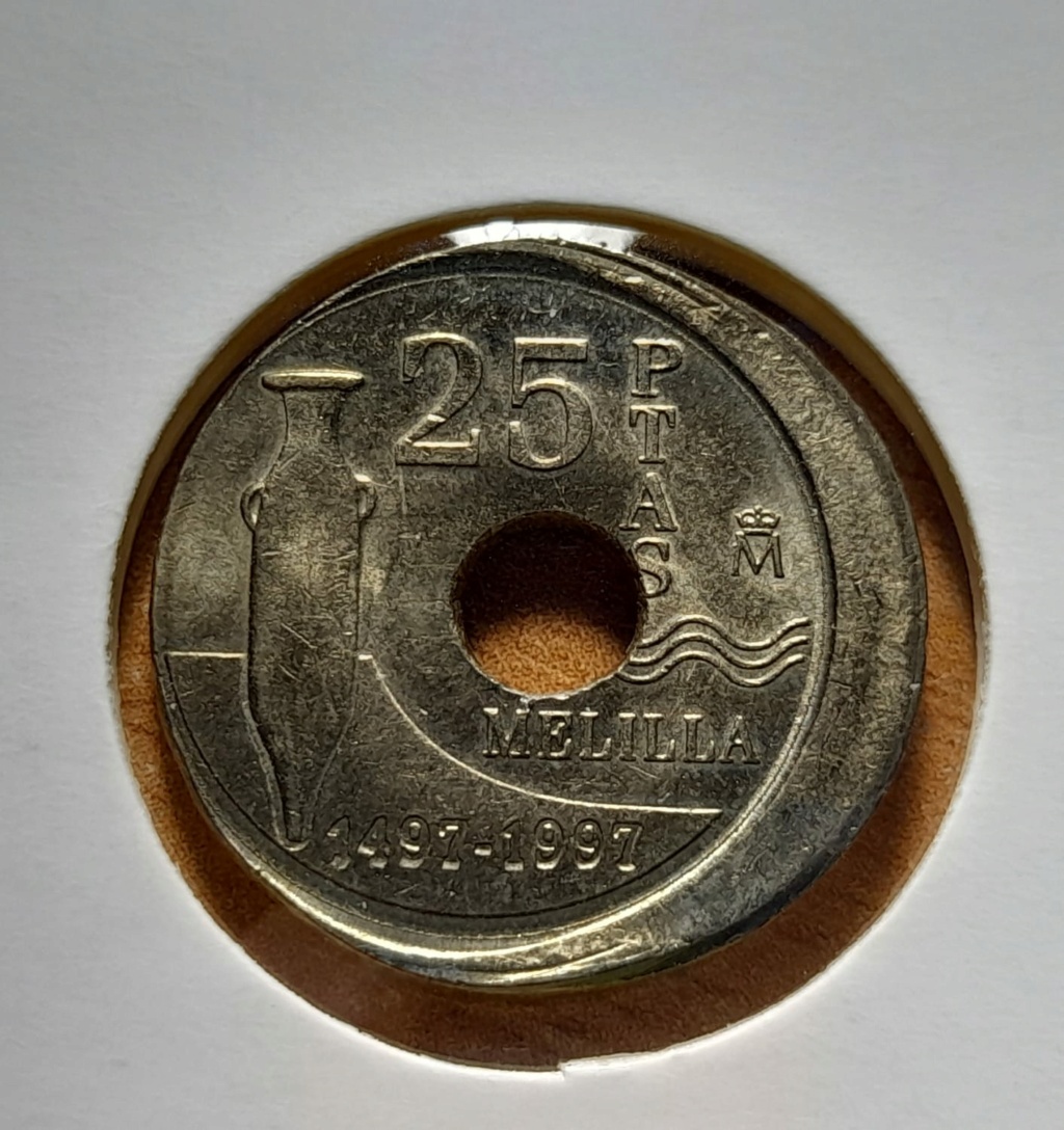 25 Pesetas de 1997. ACUÑACIÓN DESPLAZADA  Img-2199