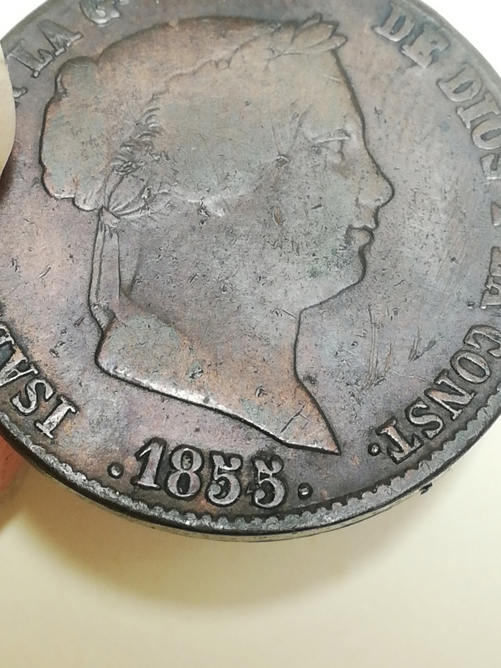 25 Céntimos de Real de 1855 / 54. Isabel II. Segovia. Img_2118