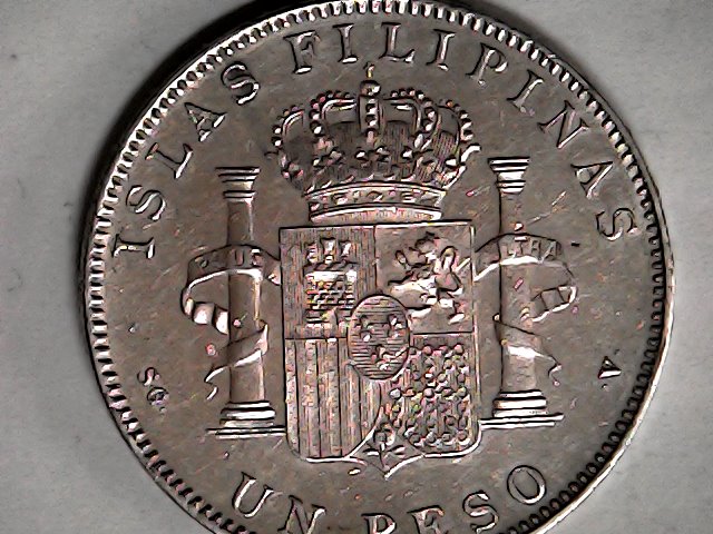 1 peso 1897. Alfonso XIII. Filipinas Sun_ja13