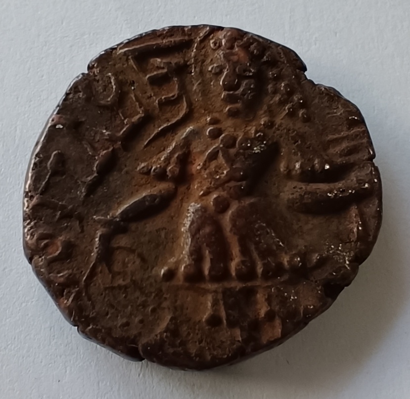 Stater de Toramana II 570-855 d.C. Estilo intermedio. 17043615