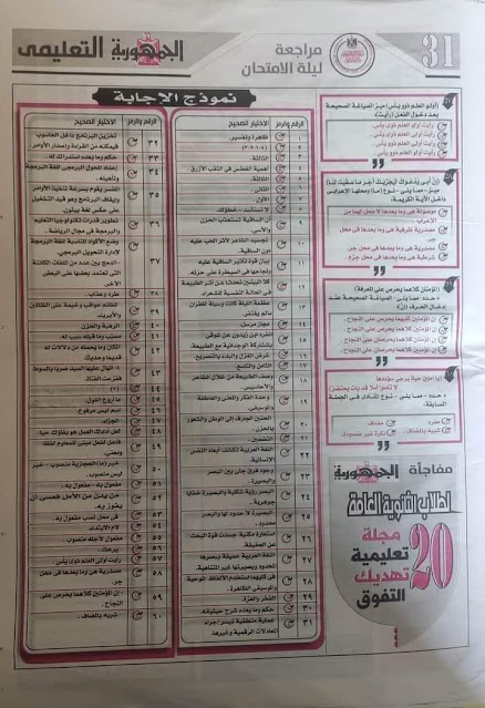  امتحان متوقع لغة عربية من الجمهورية للثانوية العامة  2023  بالإجابات 1210