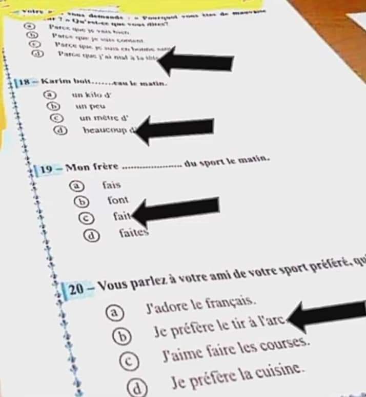 اجابة امتحان اللغة الفرنسية ثانوية عامة 2021 21429210