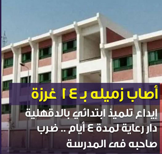 الدقهلية- إيداع تلميذ ابتدائي دار رعاية لمدة 4 أيام لاتهامه بإصابة زميله بـ14 غرزة 24496910