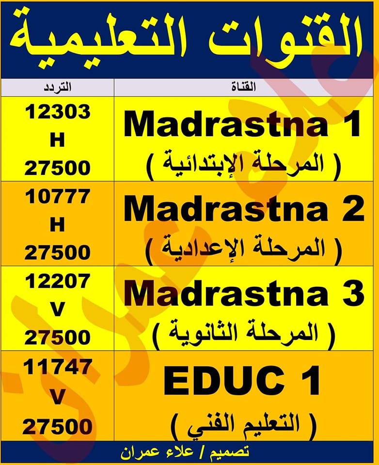 عاجل تحديث ترددات القنوات التعليمية المصرية " قناة لكل مرحلة" 25875710