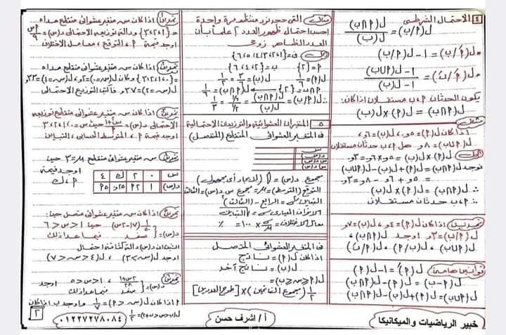 مراجعة المواد الغير مضافة للثانوية العامة 2023 "عربي – دين – إحصاء – اقتصاد - وطنية" كل مادة 4 ورقات فقط 34342610